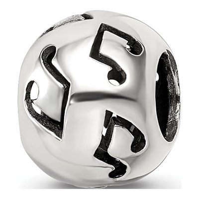 Sterling Silver Music Note Cutout Bead