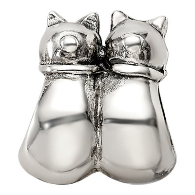 Sterling Silver Twin Cats Bead – view 4