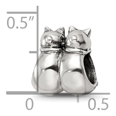 Sterling Silver Twin Cats Bead – view 6