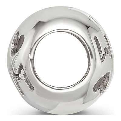 Sterling Silver Cutout I Heart Mom Bead – view 3