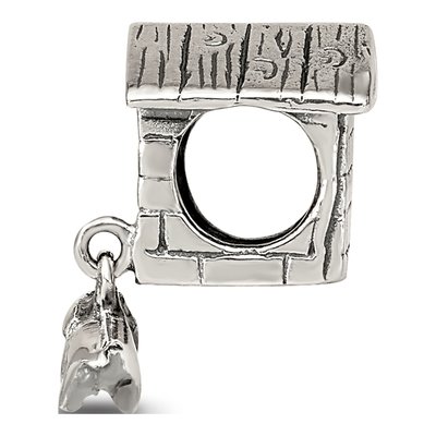 Sterling Silver Dog House Dangle Bead – view 3