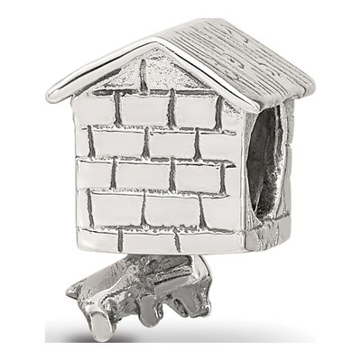 Sterling Silver Dog House Dangle Bead – view 5