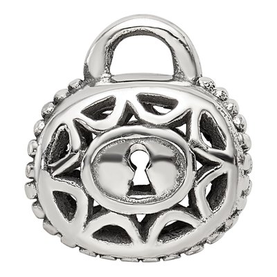Sterling Silver Filigree Padlock Bead – view 4