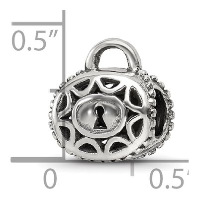 Sterling Silver Filigree Padlock Bead – view 6