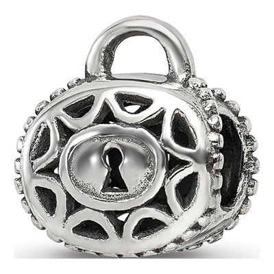 Sterling Silver Filigree Padlock Bead