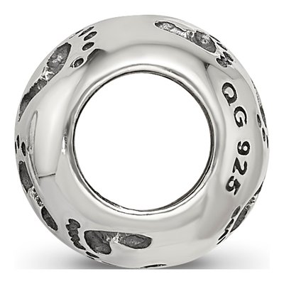 Sterling Silver Dad Mom Baby Footprints Bead – view 3