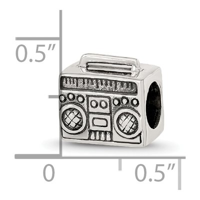 Sterling Silver Boombox Bead – view 7