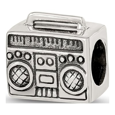 Sterling Silver Boombox Bead