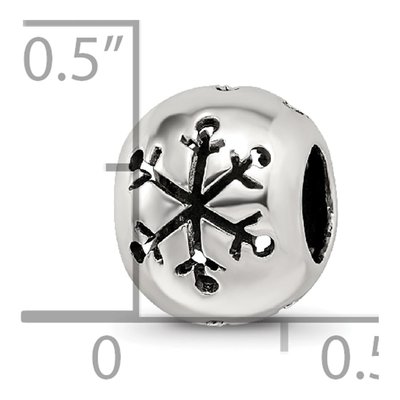 Sterling Silver Cutout Snowflake Bead – view 6