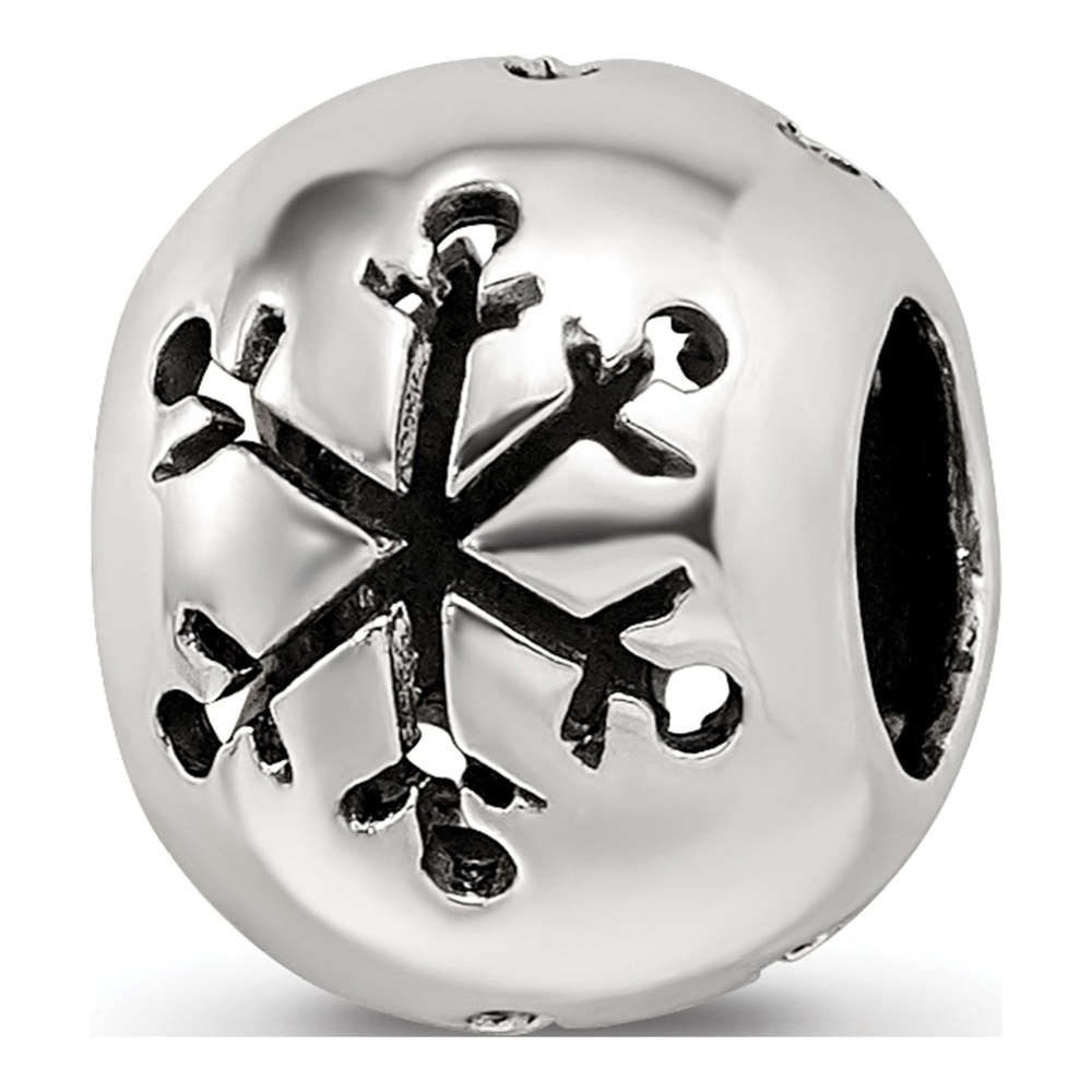 Sterling Silver Cutout Snowflake Bead