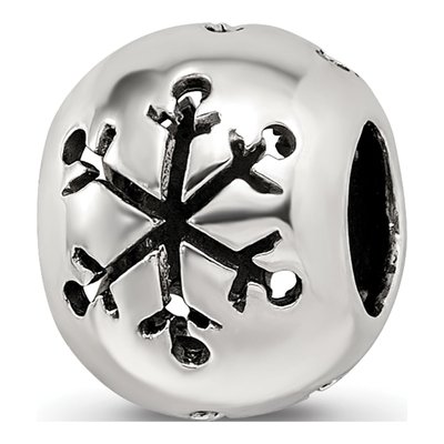 Sterling Silver Cutout Snowflake Bead