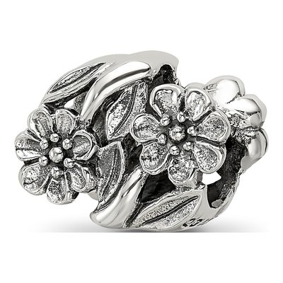 Sterling Silver Flowers Bead – view 6