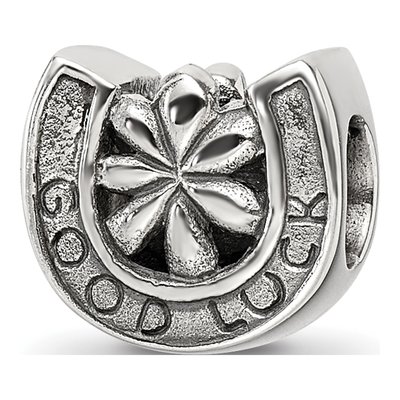 Sterling Silver Horseshoe Good Luck Bead