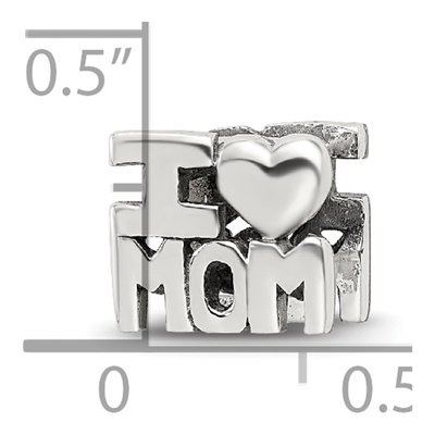 Sterling Silver I Heart MOM Bead – view 5