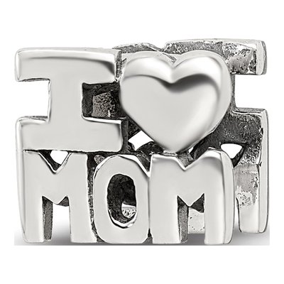 Sterling Silver I Heart MOM Bead