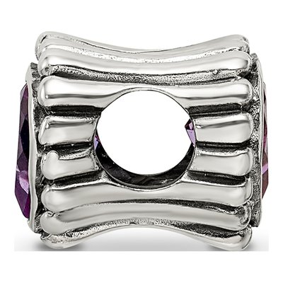 Sterling Silver Amethyst Heart Bead – view 3