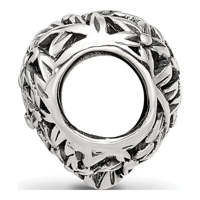 Sterling Silver Filigree Flower Heart Bead – view 3