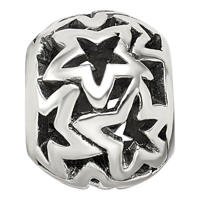 Sterling Silver Cutout Stars Bead – view 4