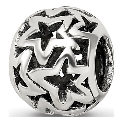 Sterling Silver Cutout Stars Bead