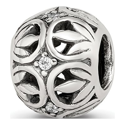 Sterling Silver CZ Filigree Bead
