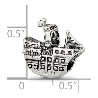 Sterling Silver Pirate Ship Bead – view 6