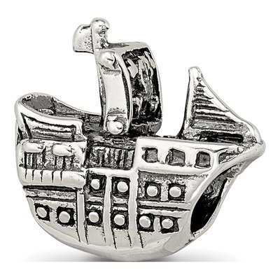 Sterling Silver Pirate Ship Bead