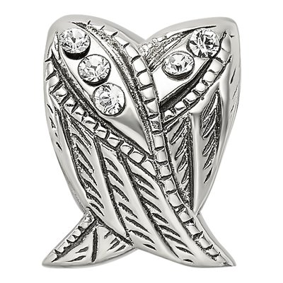 Sterling Silver Crystal Wings Bead – view 4