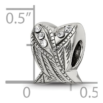 Sterling Silver Crystal Wings Bead – view 5