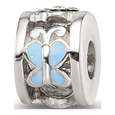 Sterling Silver Crystal Ladybug Bead