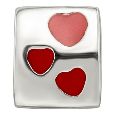 Sterling Silver Red Enamel Love You Bead – view 5