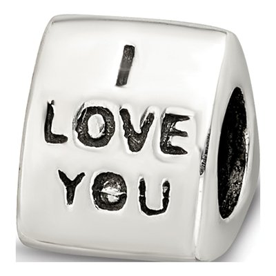 Sterling Silver Red Enamel Love You Bead – view 6