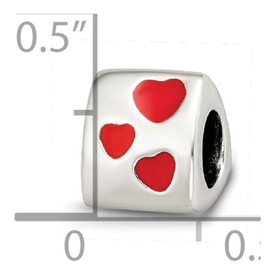 Sterling Silver Red Enamel Love You Bead – view 8