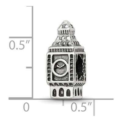 Sterling Silver Big Ben Clock Bead – view 6