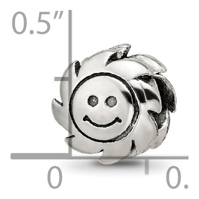 Sterling Silver Smiling Sun Bead – view 5