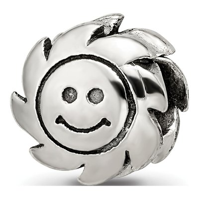 Sterling Silver Smiling Sun Bead
