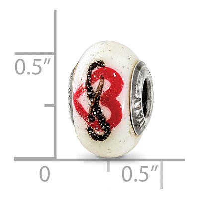 Sterling Silver Heart Infinity Murano Glass Bead – view 6
