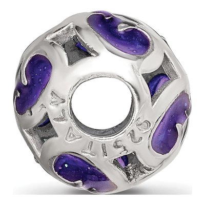 Sterling Silver Purple Blue Filigree Enamel Bead – view 3