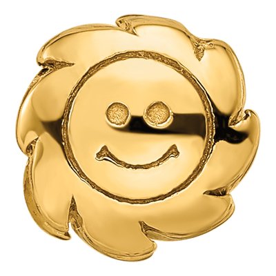 Gold-Plated Sterling Silver Smiling Sun Bead – view 5