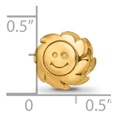 Gold-Plated Sterling Silver Smiling Sun Bead – view 6