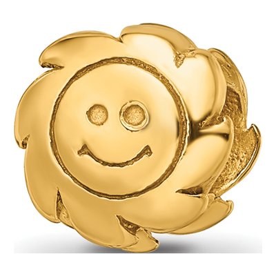 Gold-Plated Sterling Silver Smiling Sun Bead