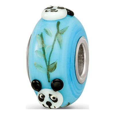 Sterling Silver Hand-Painted Panda Glass Bead – view 5