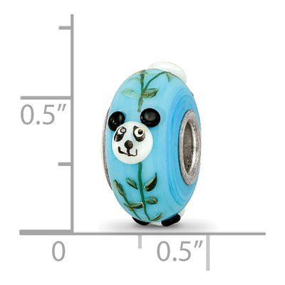 Sterling Silver Hand-Painted Panda Glass Bead – view 7