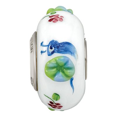 Sterling Silver Hand-Painted Snails Grapes Bead – view 4