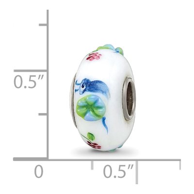 Sterling Silver Hand-Painted Snails Grapes Bead – view 7