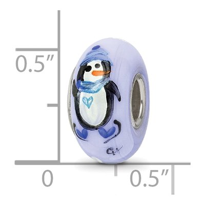 Sterling Silver Fenton Glass Penguin Bead – view 7