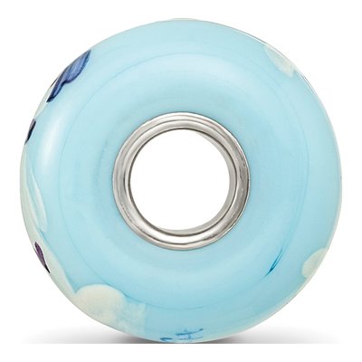 Sterling Silver Blue Snowman Fenton Glass Bead – view 3