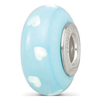 Sterling Silver Blue Snowman Fenton Glass Bead – view 6