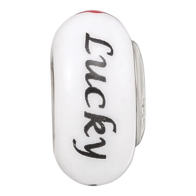 Sterling Silver Fenton Glass Lucky Suit Bead – view 4