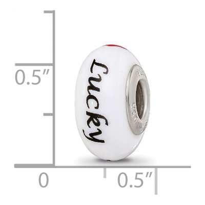 Sterling Silver Fenton Glass Lucky Suit Bead – view 7