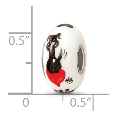 Sterling Silver Fenton Glass Muttley Dog Bead – view 7